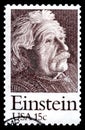 Albert Einstein USA postage stamp Royalty Free Stock Photo
