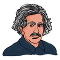 Albert Einstein vector.Einstein portrait drawing Royalty Free Stock Photo