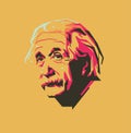 Albert Einstein vector Illustration portrait Royalty Free Stock Photo