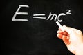 Albert Einsteins physical formula Royalty Free Stock Photo