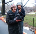 Albert Maysles Filming The Gates Documentary Royalty Free Stock Photo