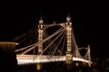 Albert's bridge at night, London, uk