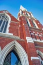 Albert Street Uniting Red Church on a beautiful sunny day, Brisbane - Australia Royalty Free Stock Photo