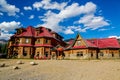 Historical Num-Ti-Jah Lodge near Bow Lake in Banff National Park