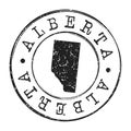 Alberta Canada Map Postmark. Silhouette Postal Passport. Stamp Round Vector Icon. Vintage Postage Design.