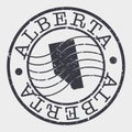 Alberta Canada Stamp Postal. A Map Silhouette Seal. Passport Round Design. Vector Icon Design Retro Travel.