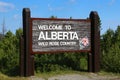 Alberta Canada Welcome Sign Royalty Free Stock Photo