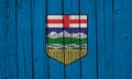 Alberta Flag Over Wood Planks
