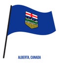 Alberta Flag Waving Vector Illustration on White Background. Provinces Flag of Canada