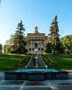 Alberta Legislature Stairs and Garden during Golden Hour Edmonton / YEG Royalty Free Stock Photo