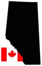 Alberta map with Canadian flag - western province of Canada