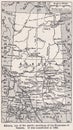 Vintage map of Alberta, Canada.
