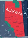 Alberta province vector editable map of the Canada