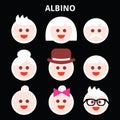 Albino people, Albinism icons set Royalty Free Stock Photo