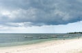 ALBION, MAURITIUS - DECEMBER 05, 2015: Beach in Mauritius with Yachts and Indian Ocean. Local People and Boats