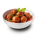 Albondigas in Tomatensauce on a white background, AI Generative