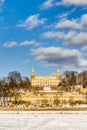 Albrechtsberg Castle in Dresden in winter