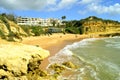 Albufeira Aveiros Beach tourists on the beach