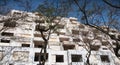 Architecture detail of abandoned tourist buildings in the city center of Albufeira, Portugal