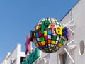 ALBUFEIRA, SOUTHERN ALGARVE/PORTUGAL - MARCH 10 : Colourful Street Signs in Albufeira in Portugal on March 10, 2018