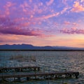 Albufera sunset lake park in Valencia el saler