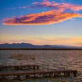 Albufera sunset lake park in Valencia el saler