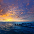 Albufera sunset lake in Valencia el saler Spain Royalty Free Stock Photo