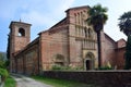 Albugnano, Piedmont, Italy - 10-13-2019- The Gothic and Romanesque Abbey of Vezzolano