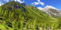 Albula pass with famous Rhaetian Rilway in Swiss Alps Royalty Free Stock Photo