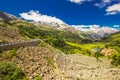 Albula pass road in Swiss Alps near Sankt Moritz Royalty Free Stock Photo