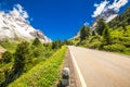 Albula pass road in Swiss Alps near Sankt Moritz Royalty Free Stock Photo
