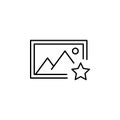 Album favorite picture outline icon. Signs and symbols can be used for web, logo, mobile app, UI, UX