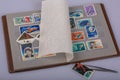 An album of postage stamps Royalty Free Stock Photo