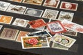 Album with with various postage stamps Royalty Free Stock Photo