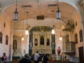 Albuquerque is in New Mexico.This is the altar in the church of San Felipe de Neri Royalty Free Stock Photo