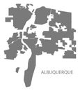 Albuquerque New Mexico city map grey illustration silhouette