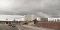 Albuquerque, New Mexico, I-40 interstate with commercial buildings