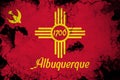 Albuquerque new mexico rusty and grunge flag illustration