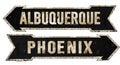 Albuquerque Phoenix Street Sign Grunge Arrow Metal Retro Vintage
