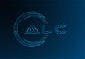 ALC low poly letter logo vector design. Royalty Free Stock Photo