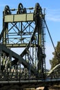 Iron drawbridge over Rio Sado, Alcacer do Sal, Portugal Royalty Free Stock Photo