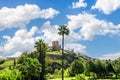 Alcala de Guadaira castle with blue sky and white clouds