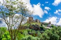 Alcala de Guadaira castle with blue sky and white clouds