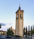 Alcala de Henares, Madrid, Spain. September 8, 2017; Tower of the church of Santa Maria in the square called Rodriguez marin, in t