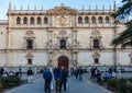 Alcala de Henares, Spain. April 2019: facade of Colegio Mayor de San Ildefonso in Alcala de Henares, Spain