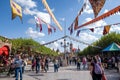 Alcala de Henares, Spain - October 09 2022. Medieval Market of Alcala de Henares, actually called the Cervantino Market, is the