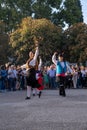 Alcala de Henares, Spain - October 09 2022. Medieval Market of Alcala de Henares, actually called the Cervantino Market, is the