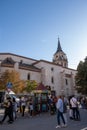 Alcala de Henares, Spain - October 09 2022. Medieval Market of Alcala de Henares, actually called the Cervantino Market, is the