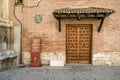 Architectural detail of the Colegio Mayor de San Ildefonso in Alcala de Henares, Spain