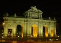 Alcala gate at night in Madrid